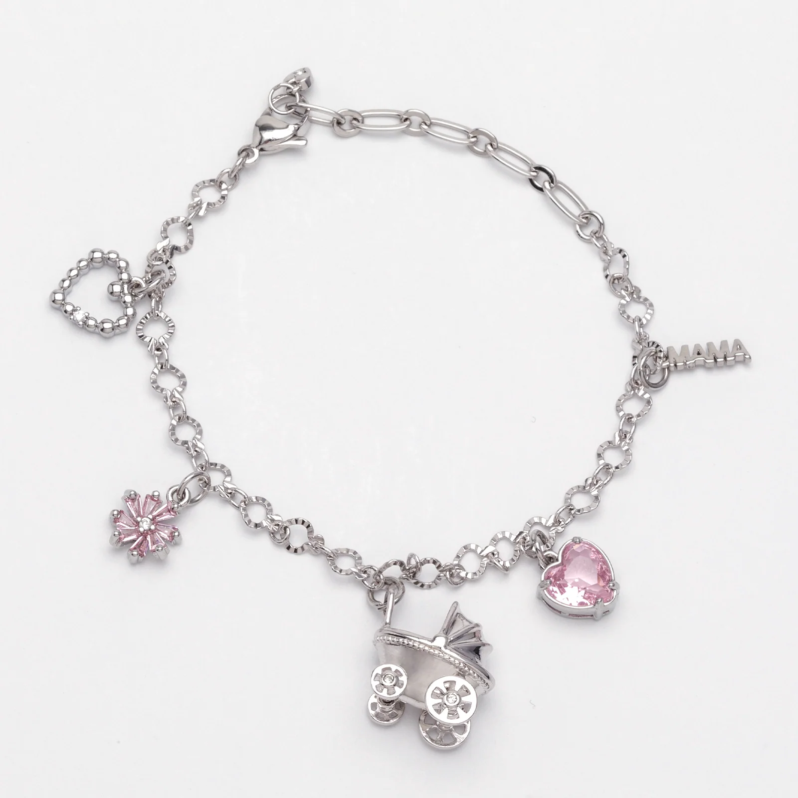 Image of It's a Girl' Silver Charm Bracelet