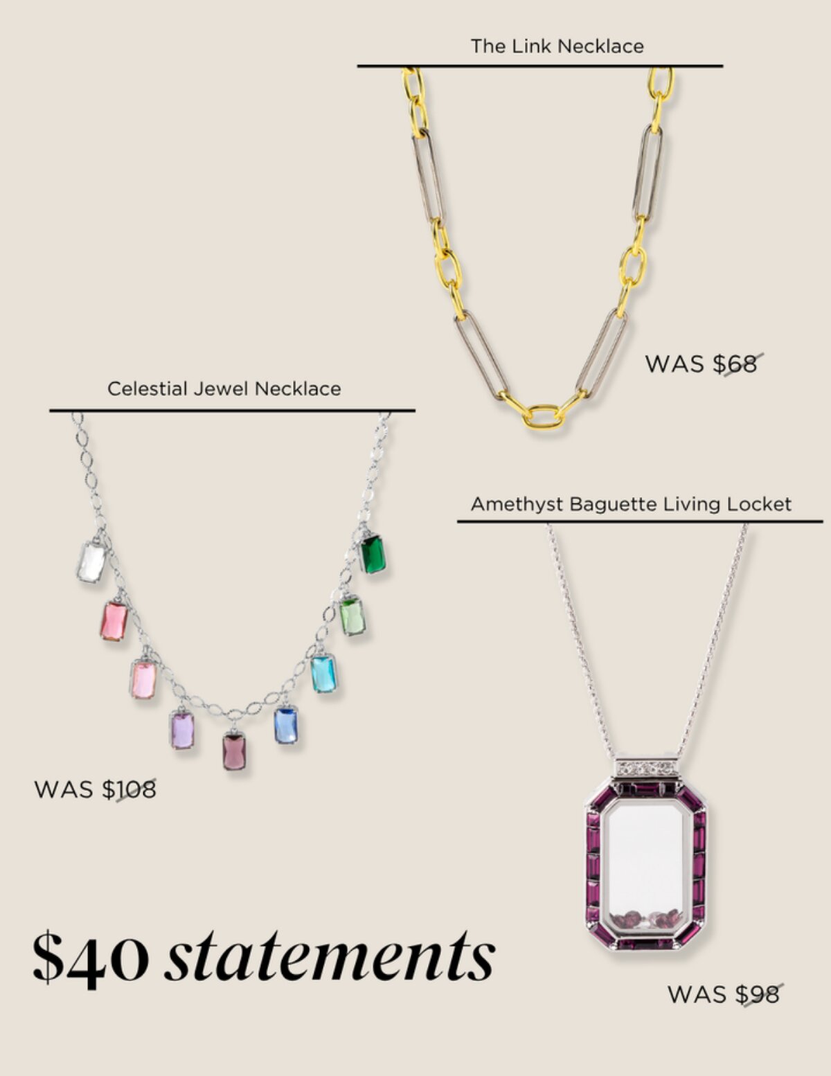 $40 statement necklaces