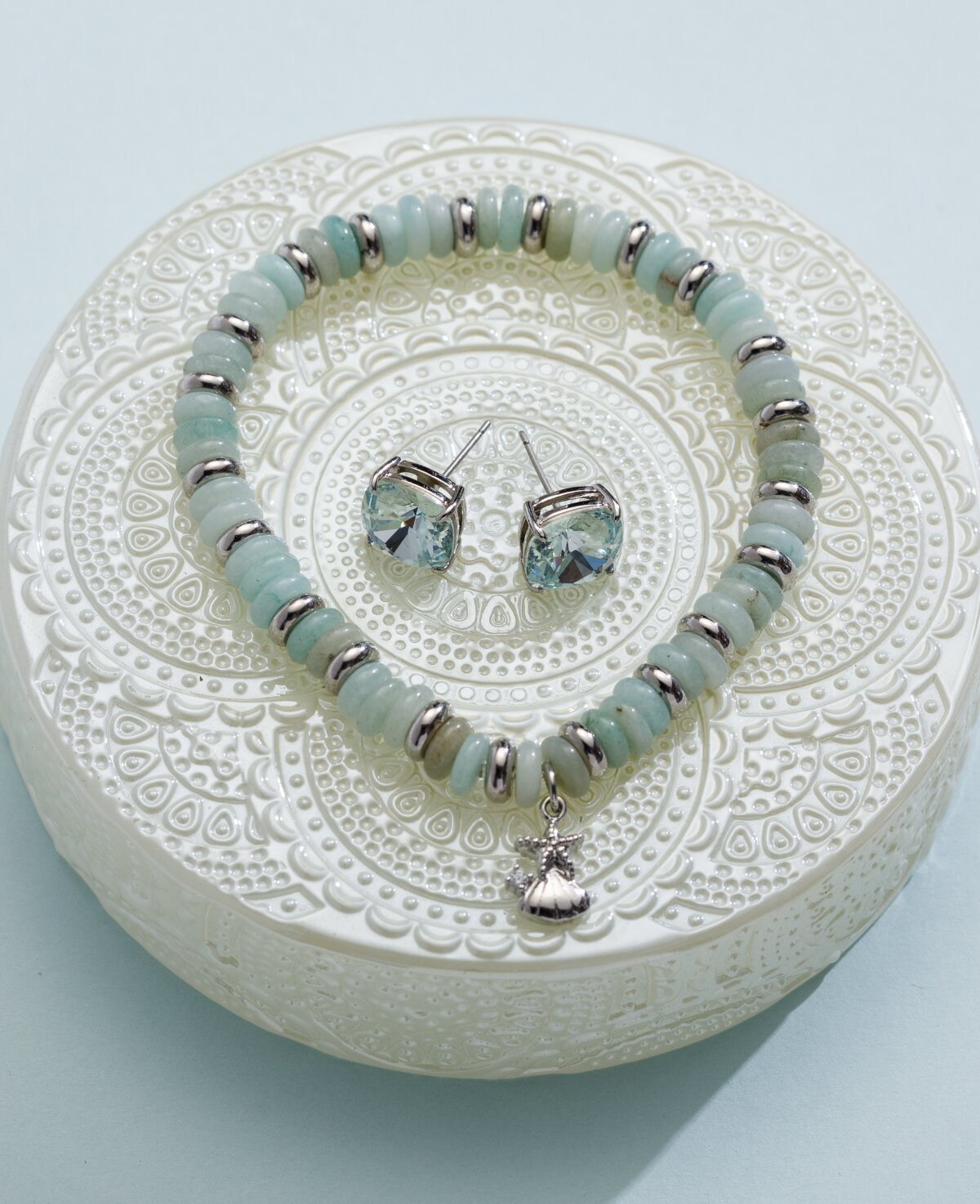 Seaglass Beaded Stretch Bracelet