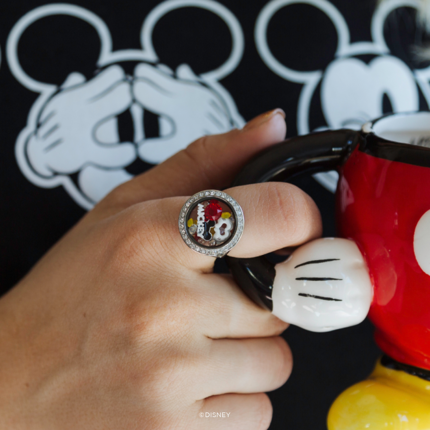 Mickey and Friends Mini Charms in Living Locket Ring