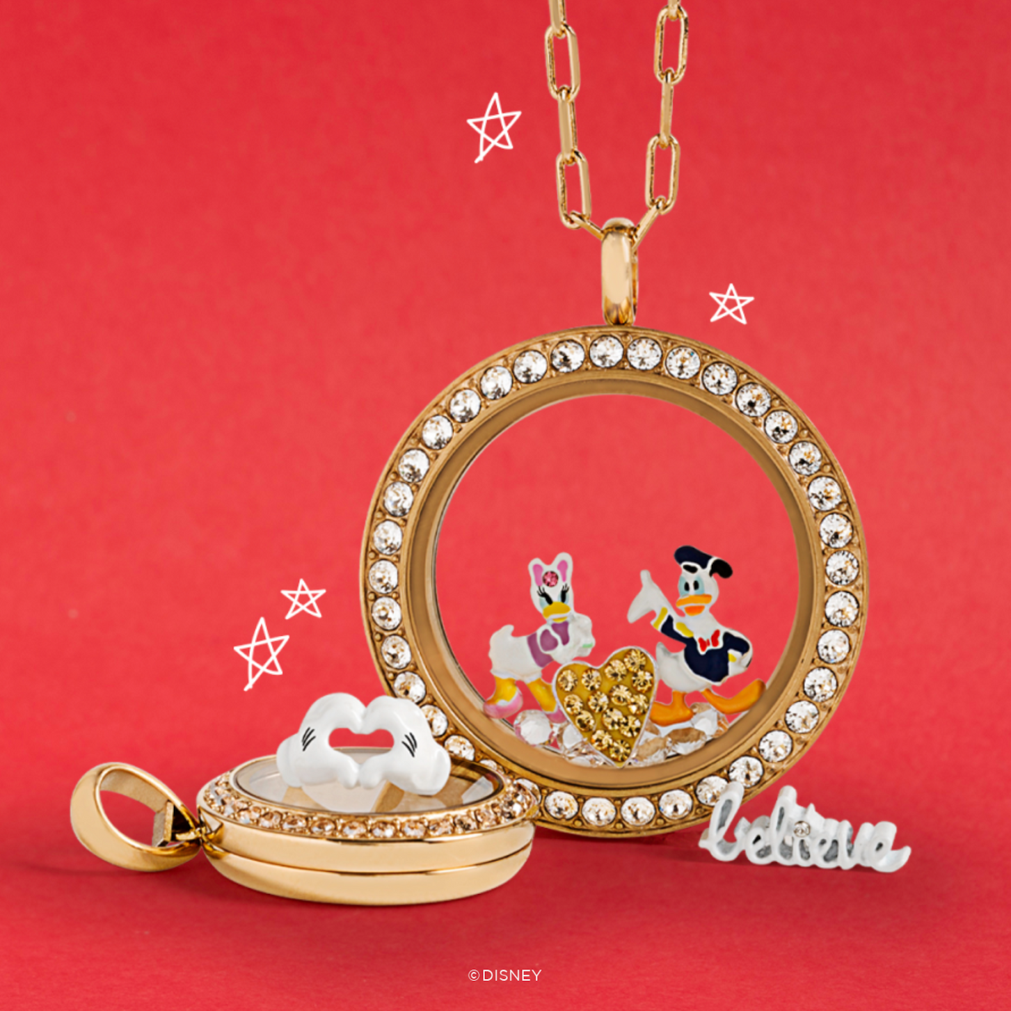 Donald and Daisy Duck Locket and Charms