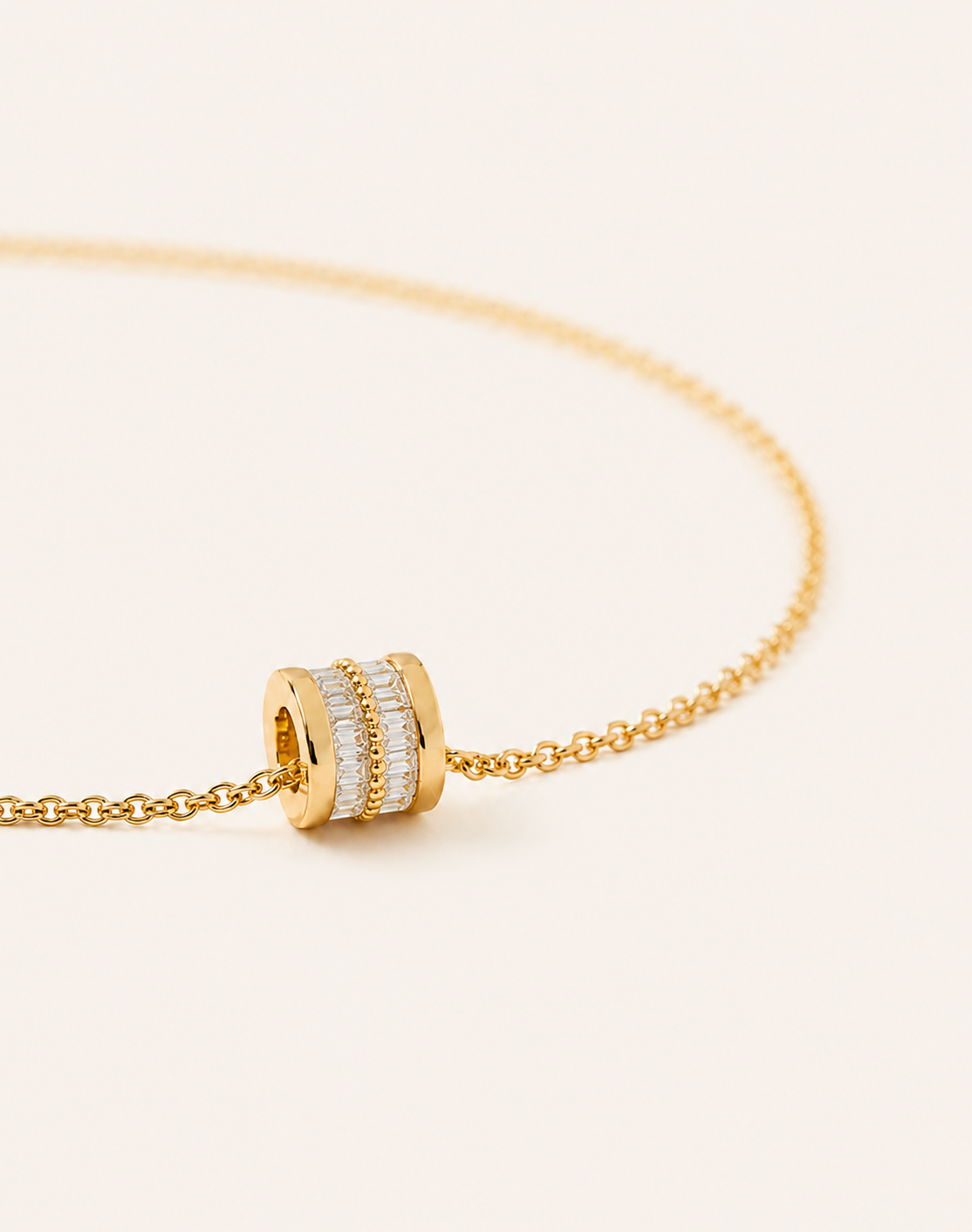 Photo of Crystal Infinity Spacer Charm on a chain