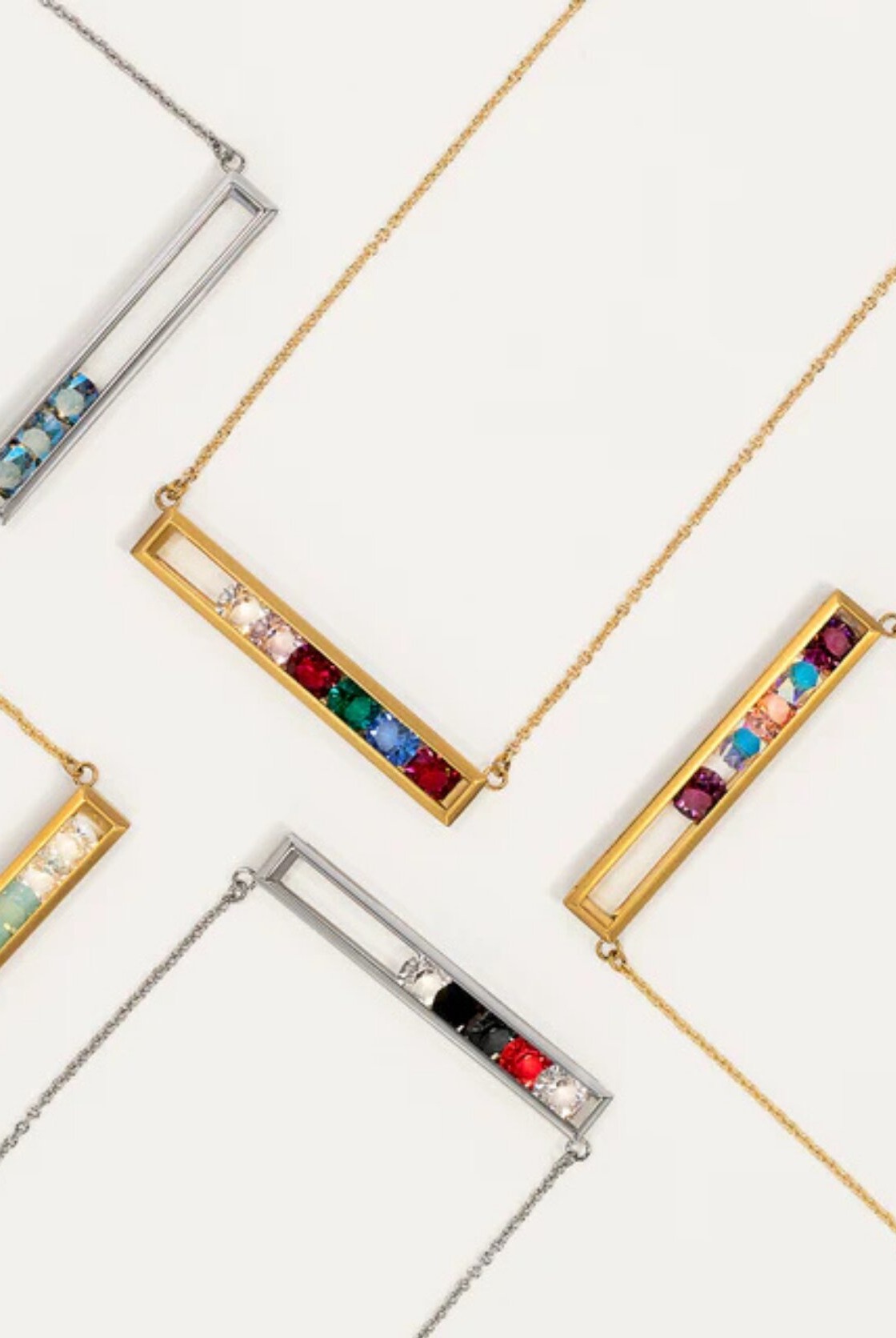 Photo of Birthstone Bar Necklace Collage 