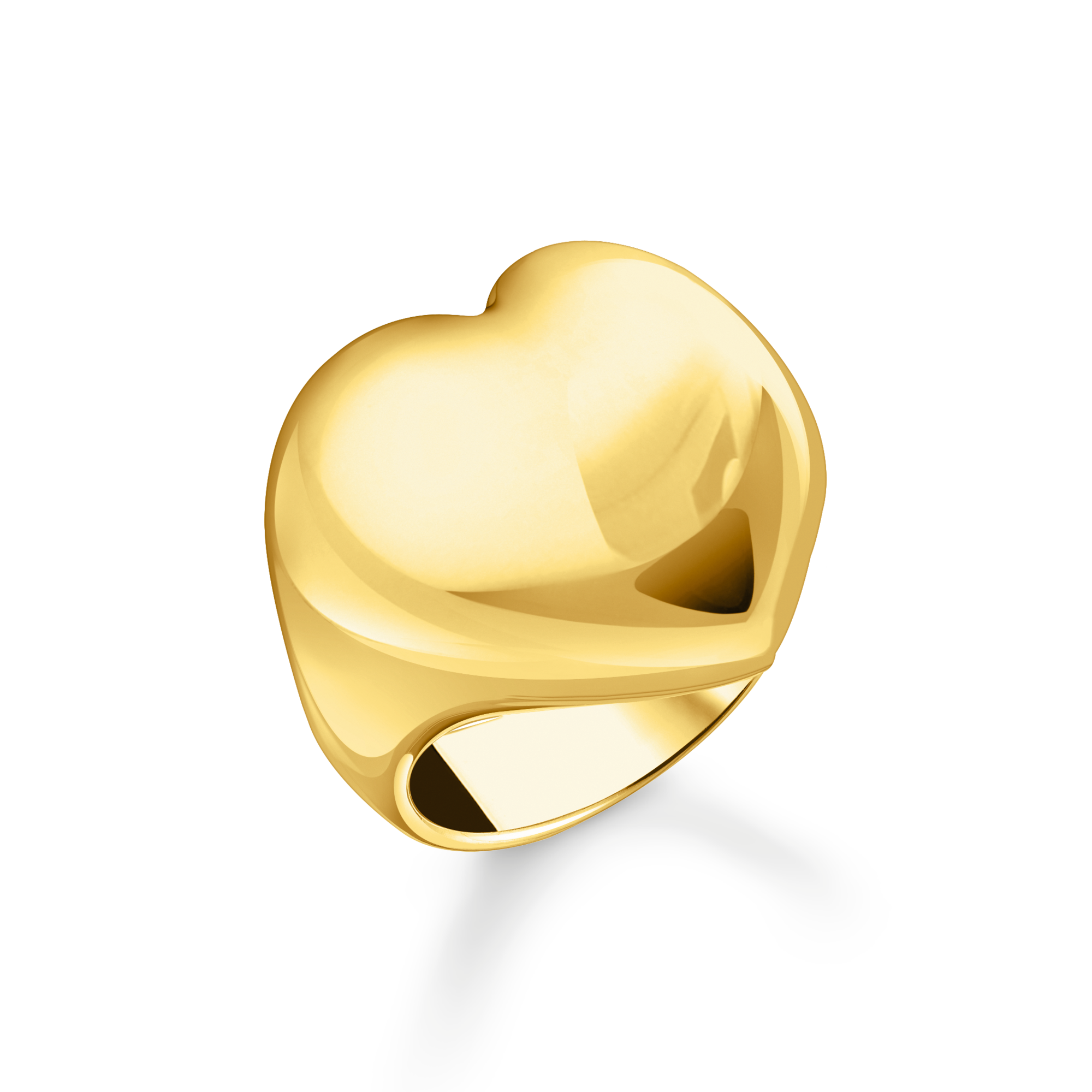 Gold-plated ring heart-shaped