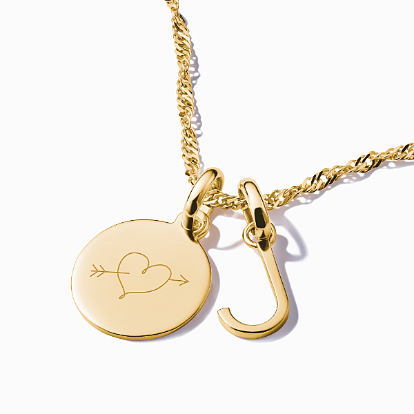Charm-Anhänger Coin Connect vergoldet