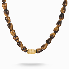 18k Gold Plated Necklace with Tiger’s Eye Beads Elyndra