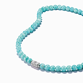 Silver Necklace with Turquoise Amazonite Beads Elyndra