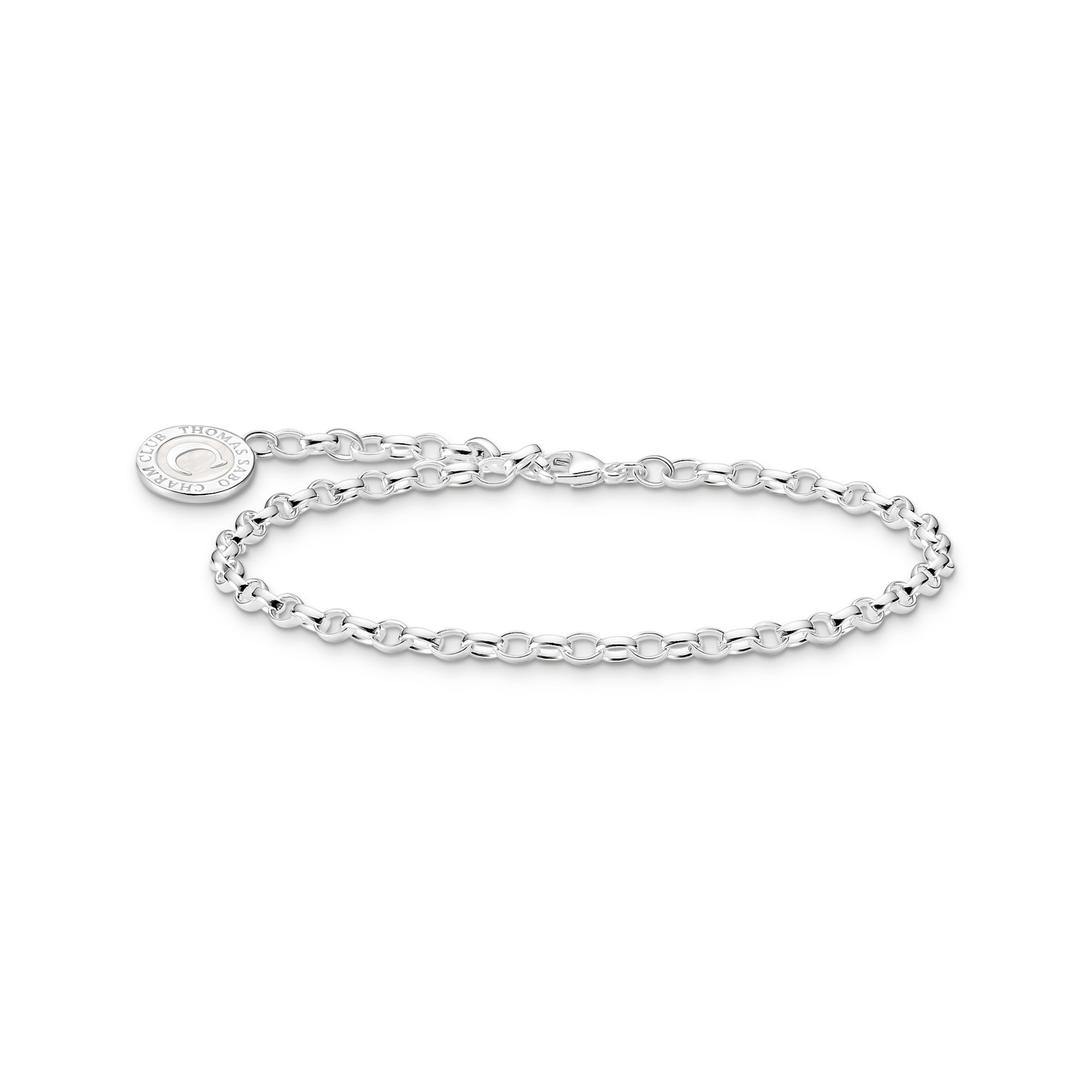 Charm bracelet with white Coin silver