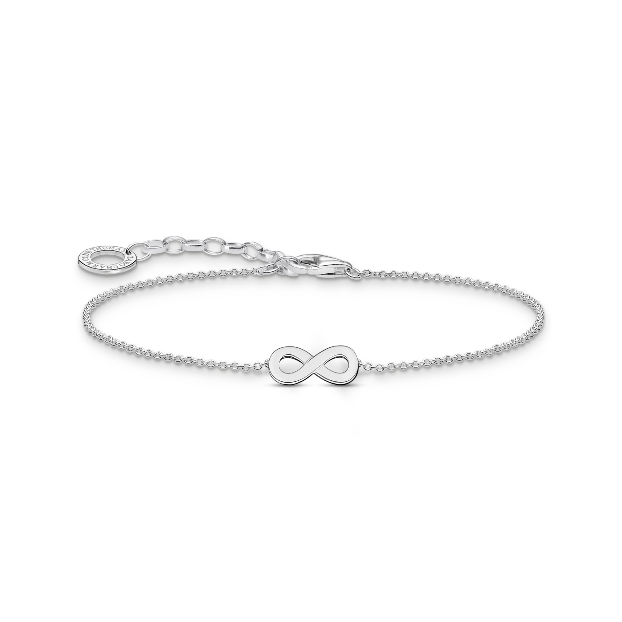 Silver bracelet with infinity pendant