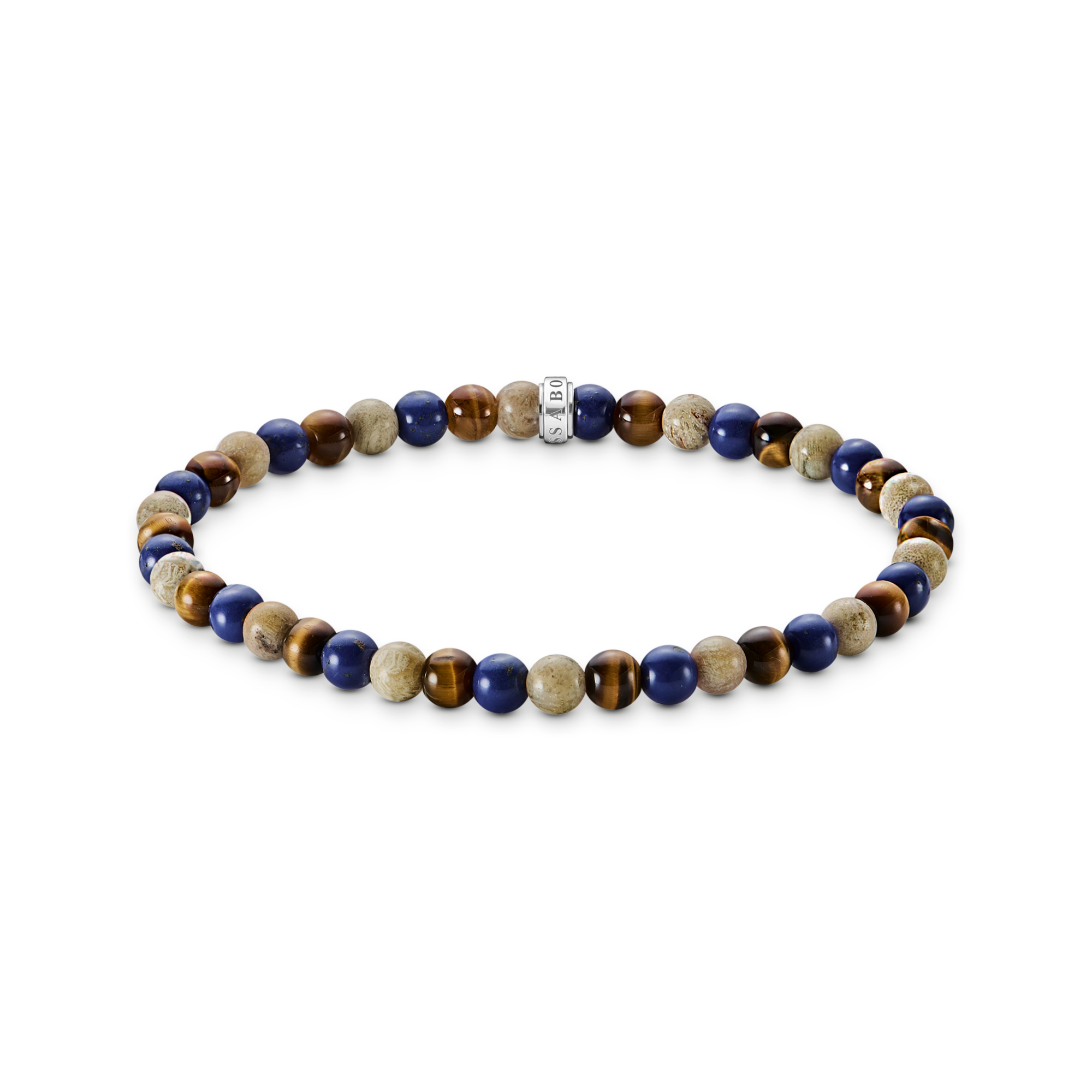 Bracelet with brown and blue beads 5 mm