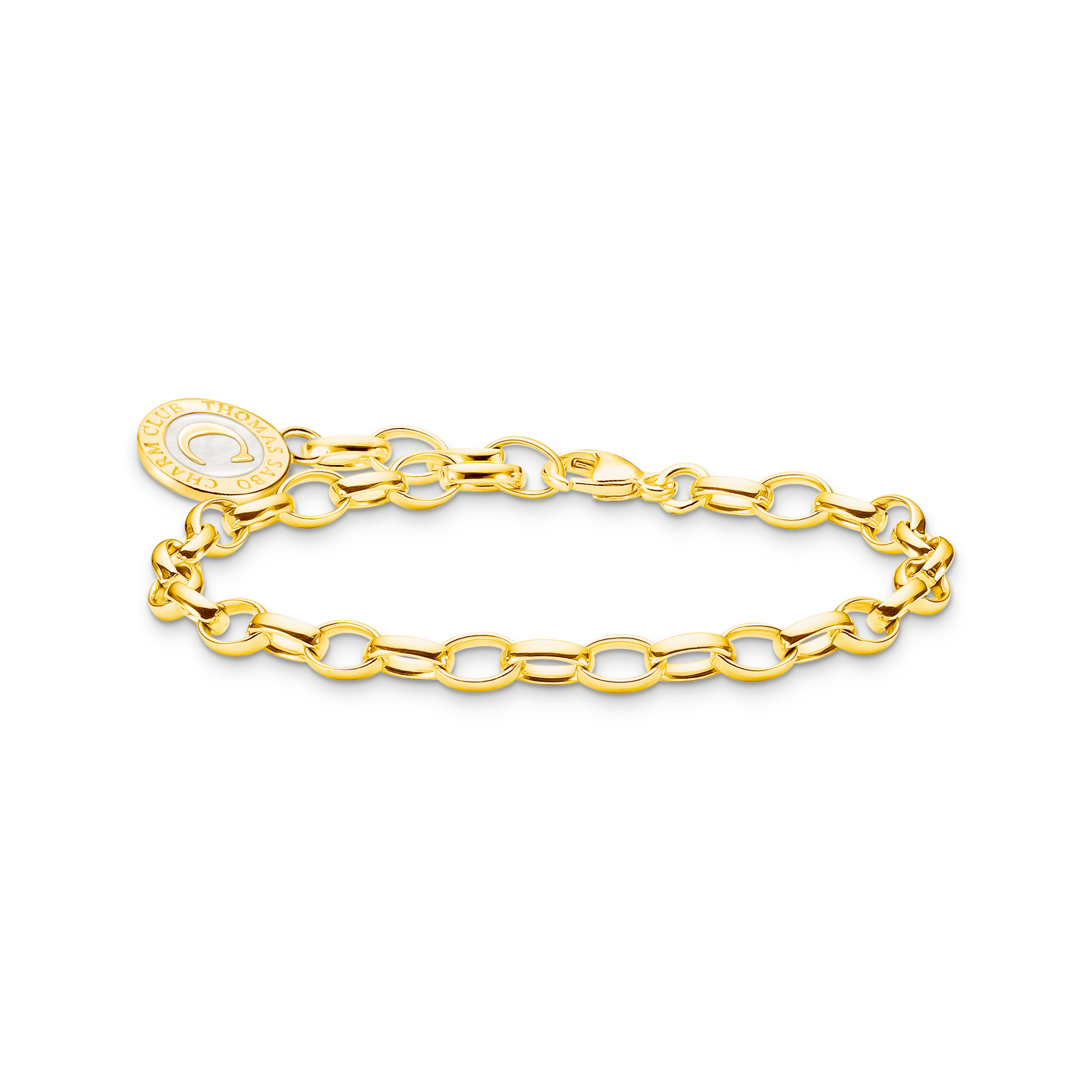 Charm bracelet with white Coin gold plated