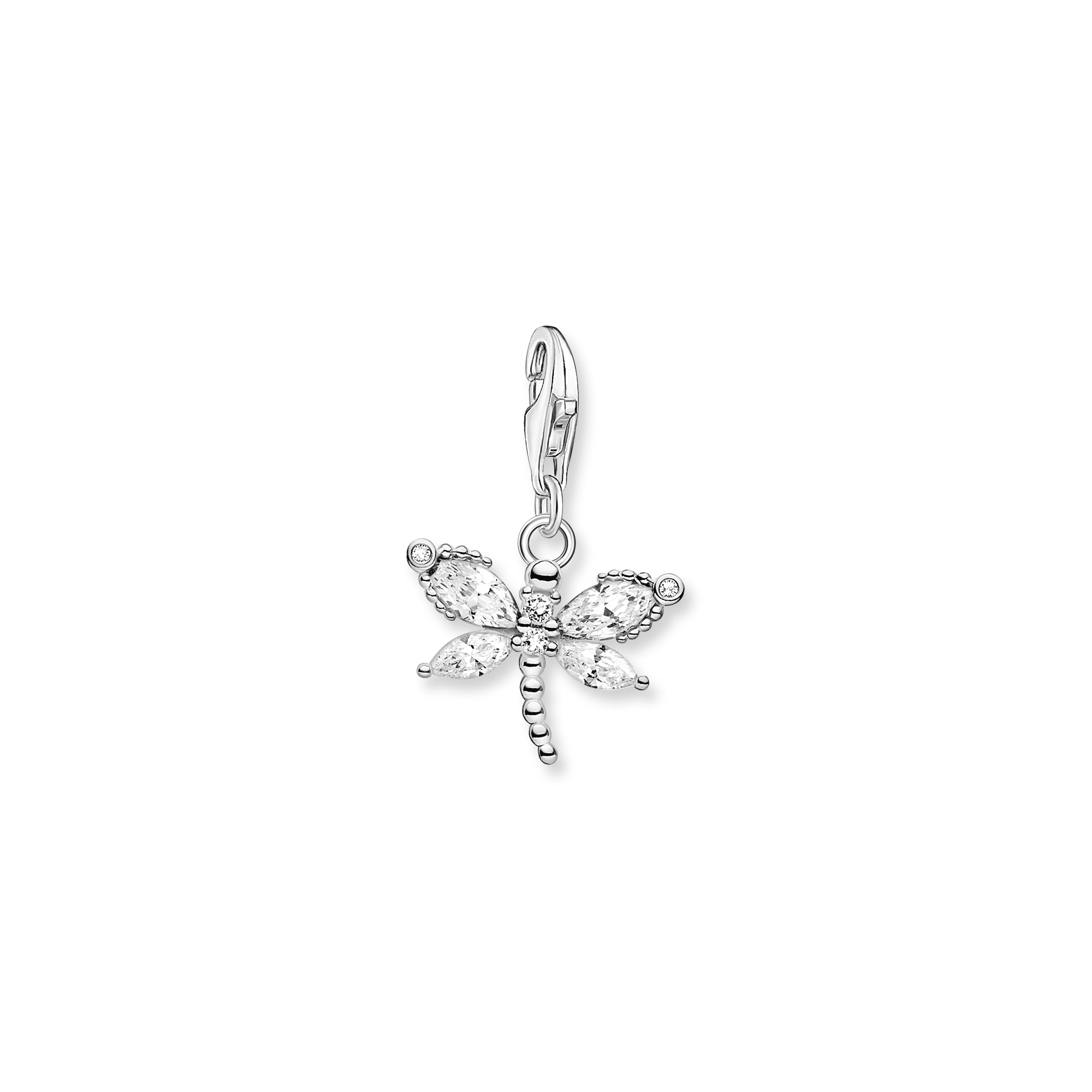 Charm pendant dragonfly silver