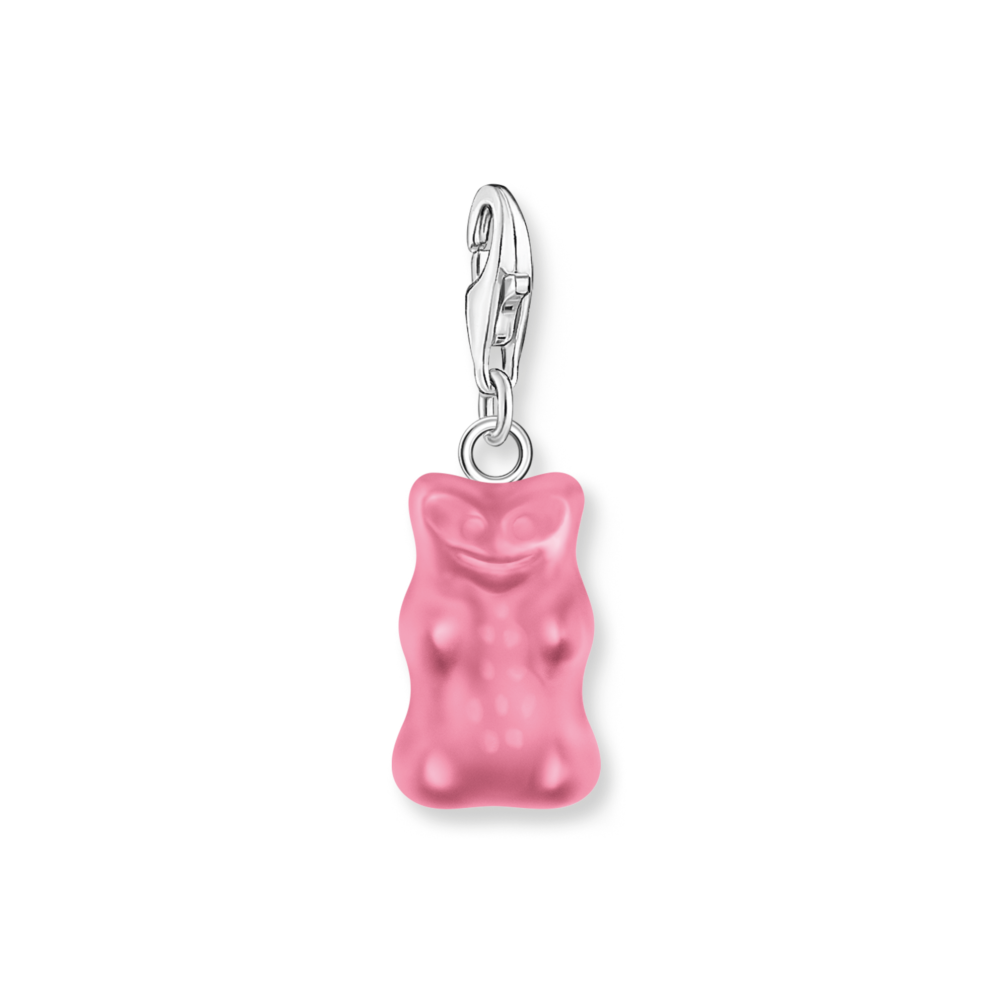 Silver charm pendant Goldbears in pink