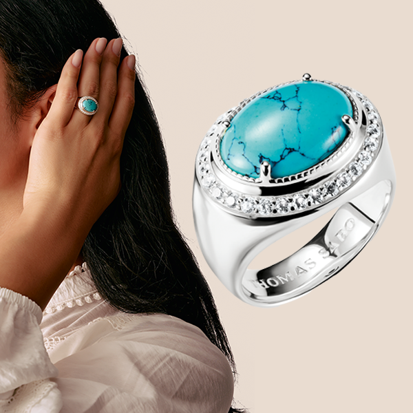 Silver Oval Turquoise Ring