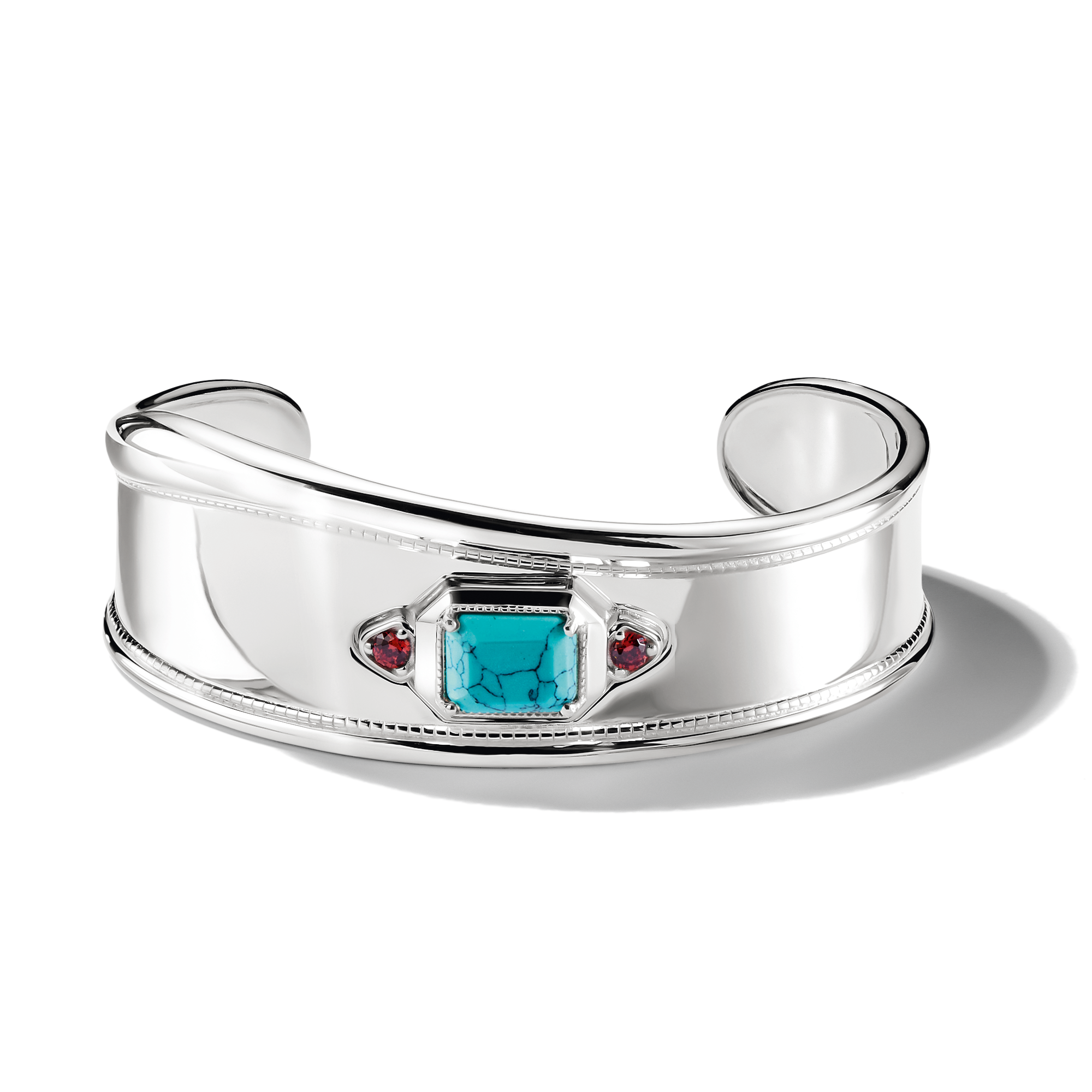 Silver Bangle with Turquoise Stone Elyndra