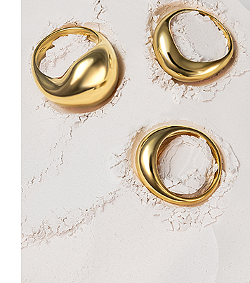 Gold-plated ring in organic drop-shape