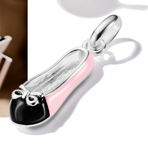 Charm pendant pink ballerina Connect silver