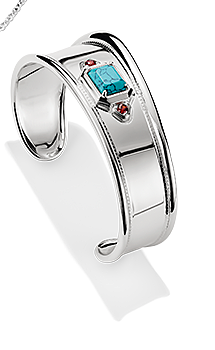 Silver Bangle with Turquoise Stone Elyndra