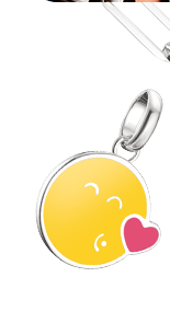 Silver SMILEYWORLD® Kiss Charm Pendant Connect