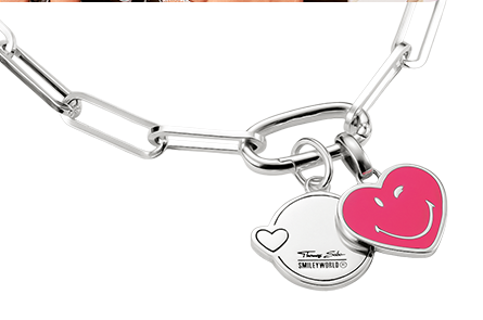Silver SMILEYWORLD® Heart Charm Pendant Connect
