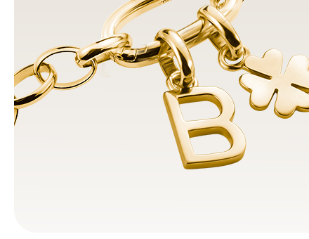 Charm pendant letter B Connect gold-plated