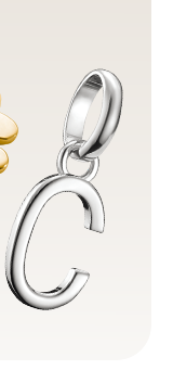 Charm pendant letter C Connect silver