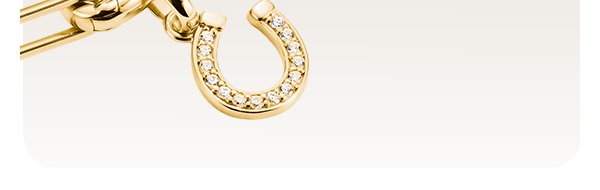 Charm pendant horseshoe with stones Connect gold-plated