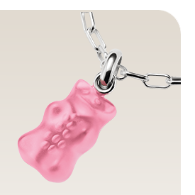 Charm pendant Goldbears in pink Connect silver
