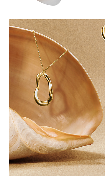 Gold-plated necklace with pendant Natural Beauty