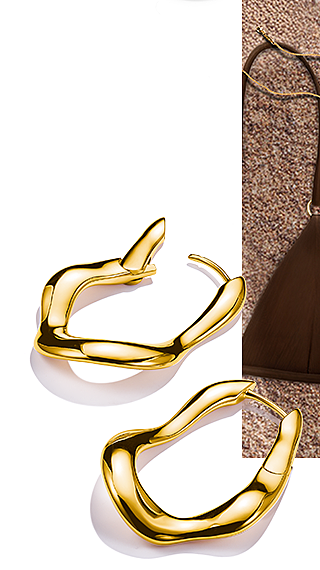 Gold-plated big hoop earrings Natural Beauty