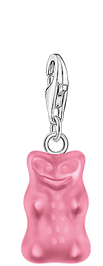 Silver charm pendant Goldbears in pink