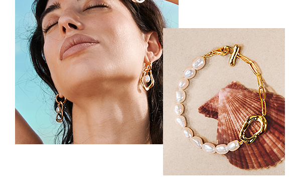 Gold-plated pearl bracelet Natural Beauty