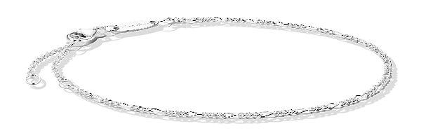 Charm bracelet Figaro design silver
