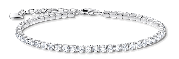Silver tennis bracelet with white zirconia