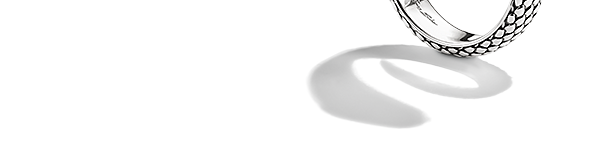 Silver snake ring with black stones