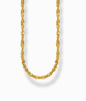 Gold-plated singaporean necklace Thickness 1,70 mm (0,07 Inch)