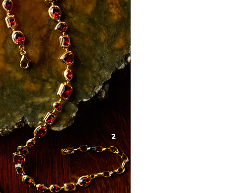 18k Gold Plated Necklace with Red Stones Elyndra