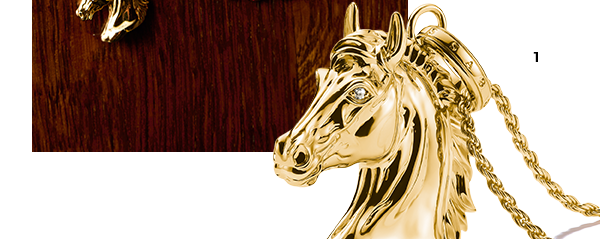 18k Gold Plated Horse Head Necklace with Zirconia Elyndra
