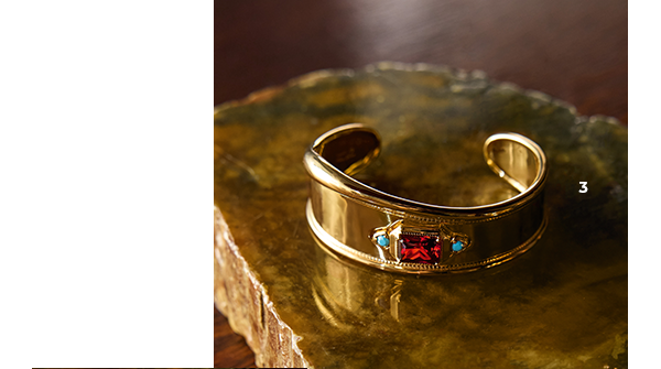 18k Gold Plated Bangle with Red Zirconia Stone Elyndra