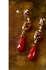 18k Gold Plated Earrings with Red Stones Elyndra