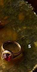 18k Gold Plated Ring with Red Zirconia Stone