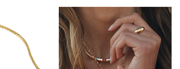 18k Gold Plated Half-Form Necklace with Red Zirconia Stone Elyndra