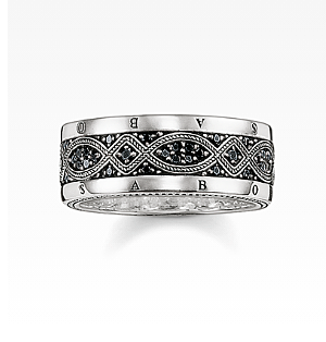 Band ring love knot Recycled 925 silver