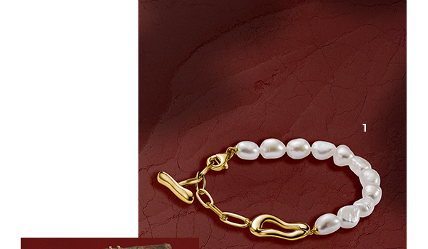 Gold-plated pearl bracelet Natural Beauty