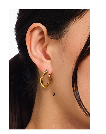 Gold-plated small hoop earrings Natural Beauty
