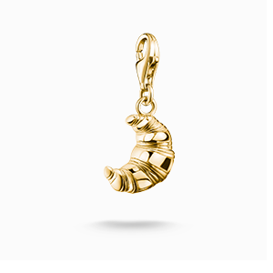 Gold-plated charm pendant in croissant design