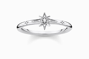 Ring star stones silver
