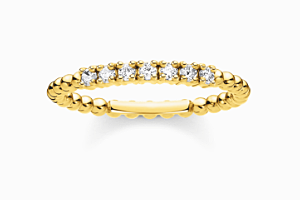 Ring dots with white stones gold