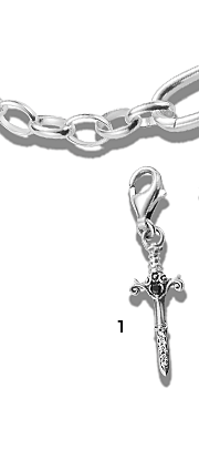 Silver Charm Pendant Sword Zirconia True Romance Original