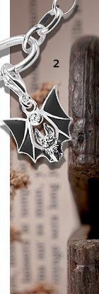 Silver Charm Pendant Bat Zirconia True Romance Original